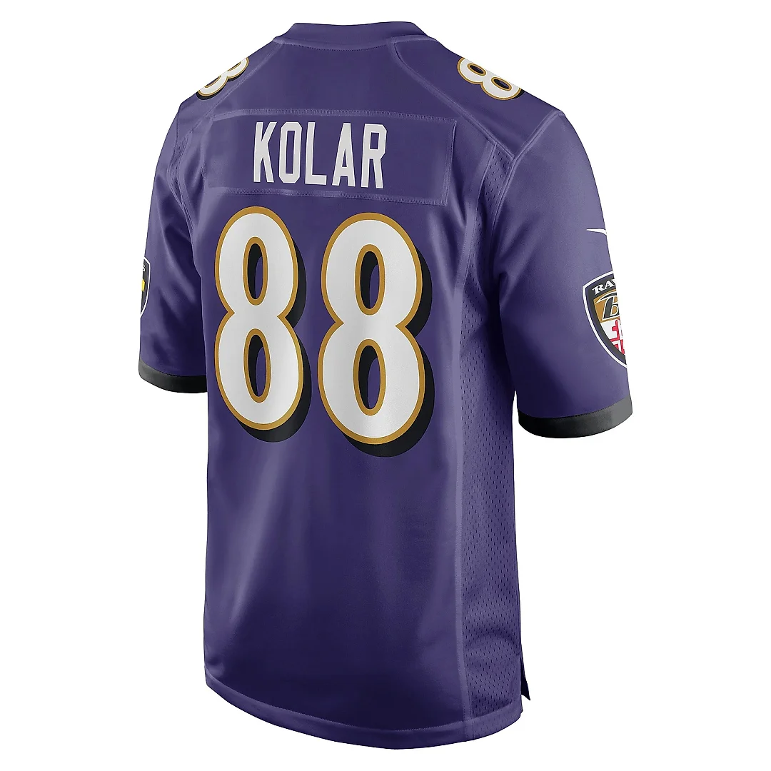 Zennovawear Men's Baltimore Ravens Charlie Kolar Purple Player Game Jersey