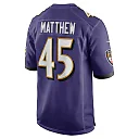 Zennovawear Men's Baltimore Ravens Christian Matthew Purple Team Game Jersey