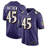 Zennovawear Men's Baltimore Ravens Christian Matthew Purple Team Game Jersey