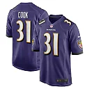 Zennovawear Men's Baltimore Ravens Dalvin Cook Purple Game Jersey