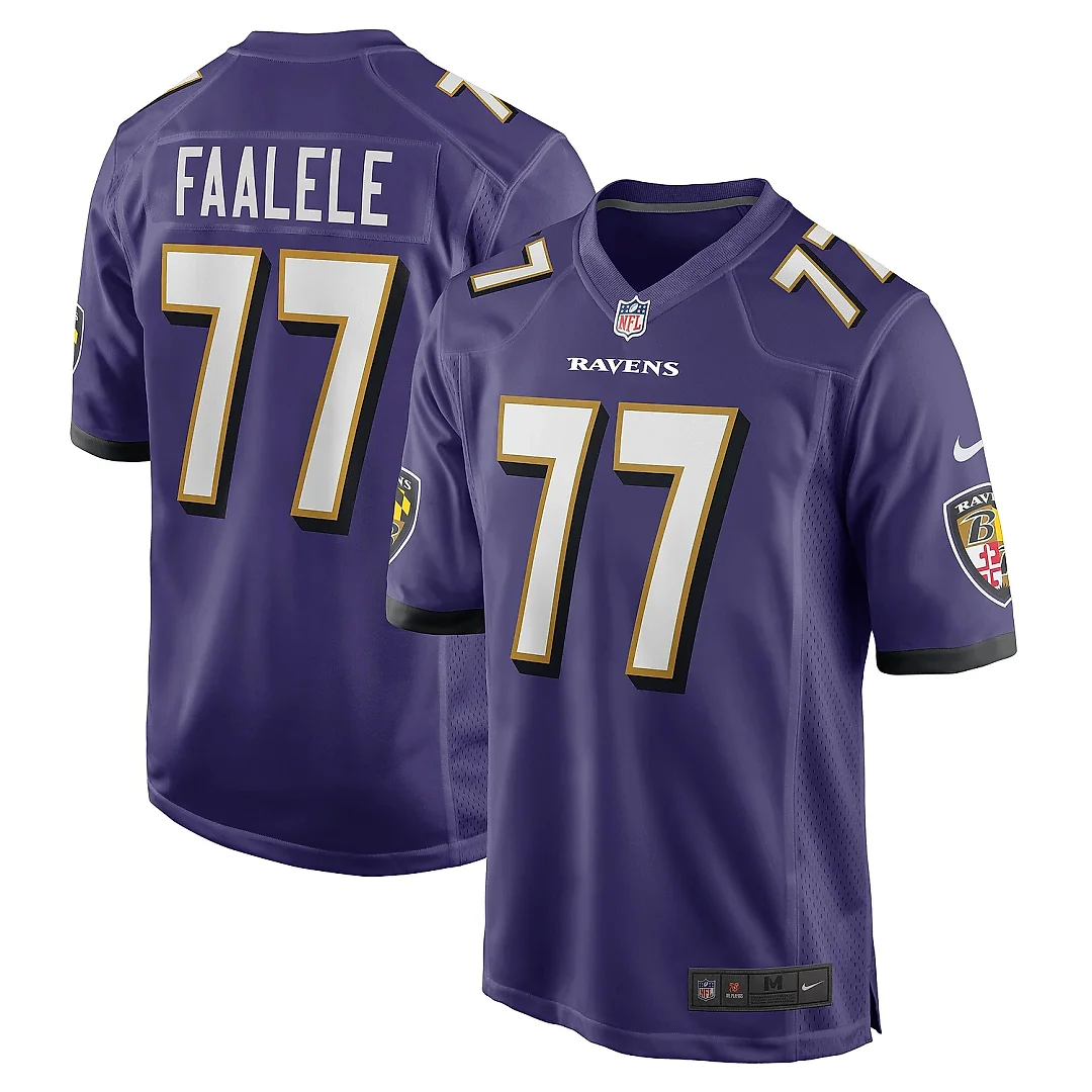 Zennovawear Men's Baltimore Ravens Daniel Faalele Purple Player Game Jersey