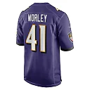 Zennovawear Men's Baltimore Ravens Daryl Worley Purple Game Player Jersey