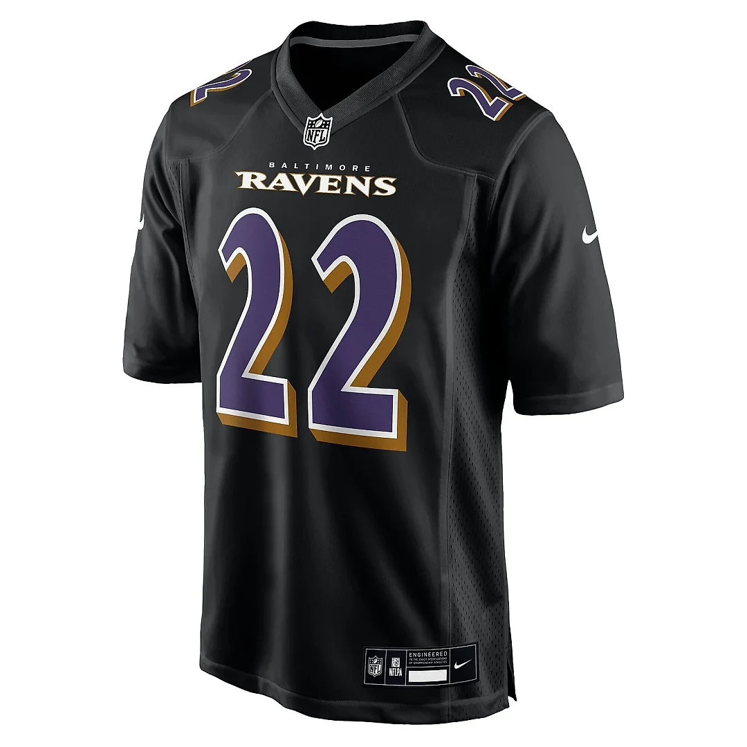 Zennovawear Men's Baltimore Ravens Derrick Henry Carbon Black Fashion Jersey