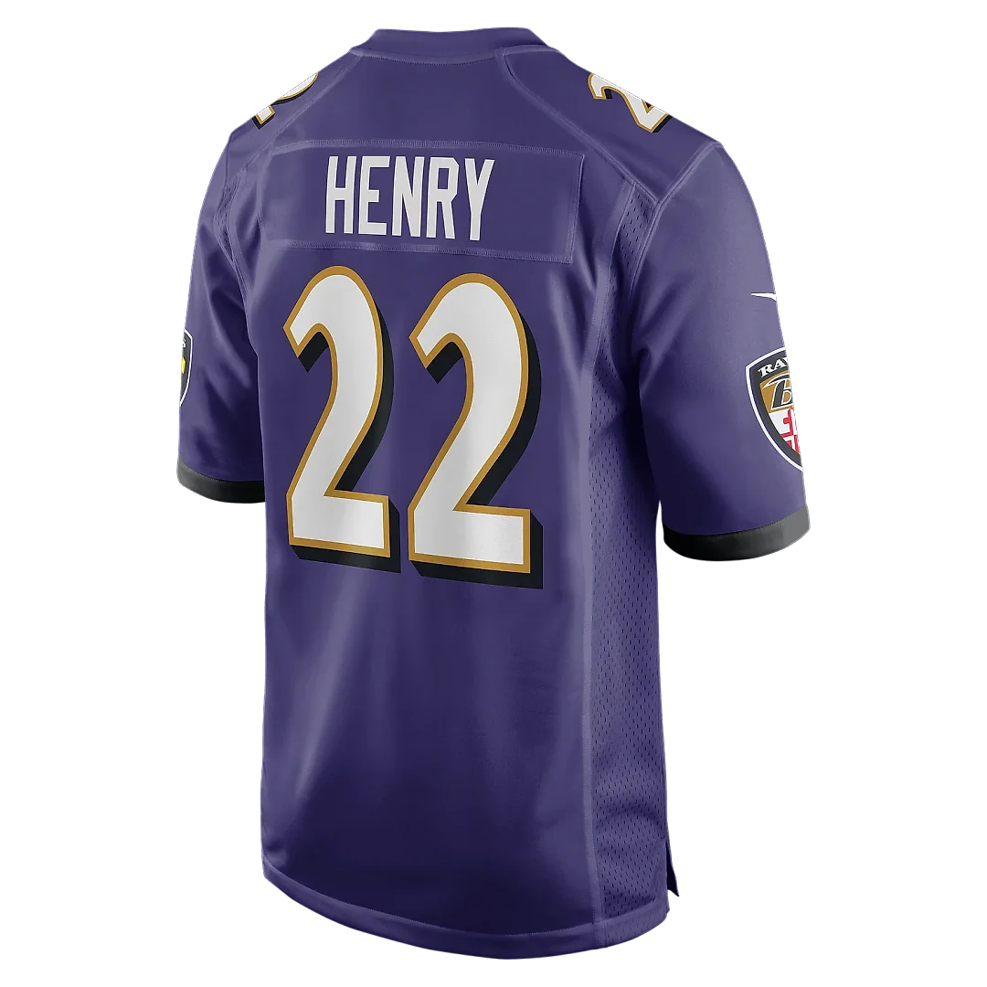 Zennovawear Men's Baltimore Ravens Derrick Henry Purple Game Player Jersey