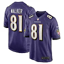 Zennovawear Men's Baltimore Ravens Devontez Walker Purple Team Game Jersey