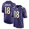 Zennovawear Men's Baltimore Ravens Diontae Johnson Purple Player Game Jersey