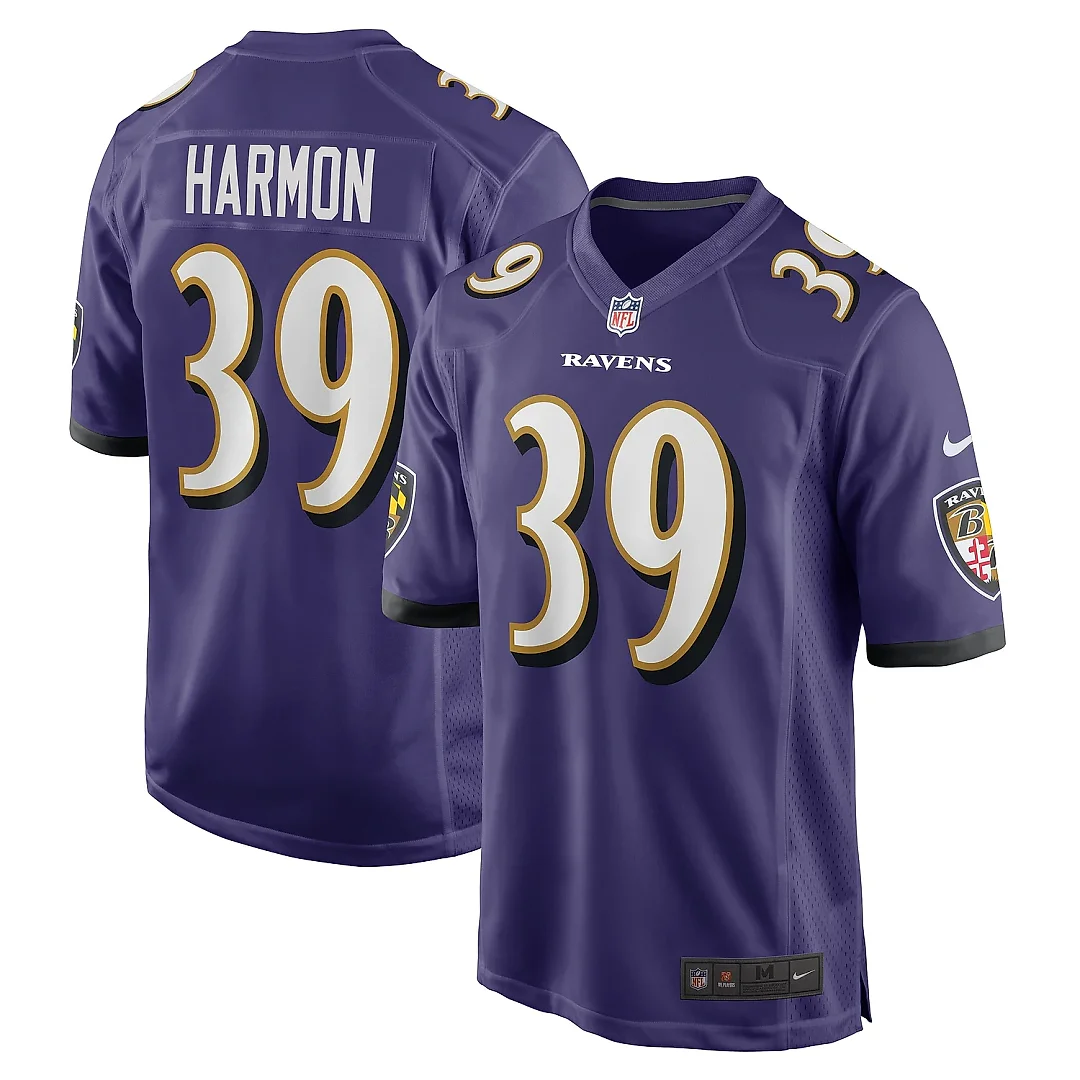 Zennovawear Men's Baltimore Ravens Duron Harmon Purple Game Jersey