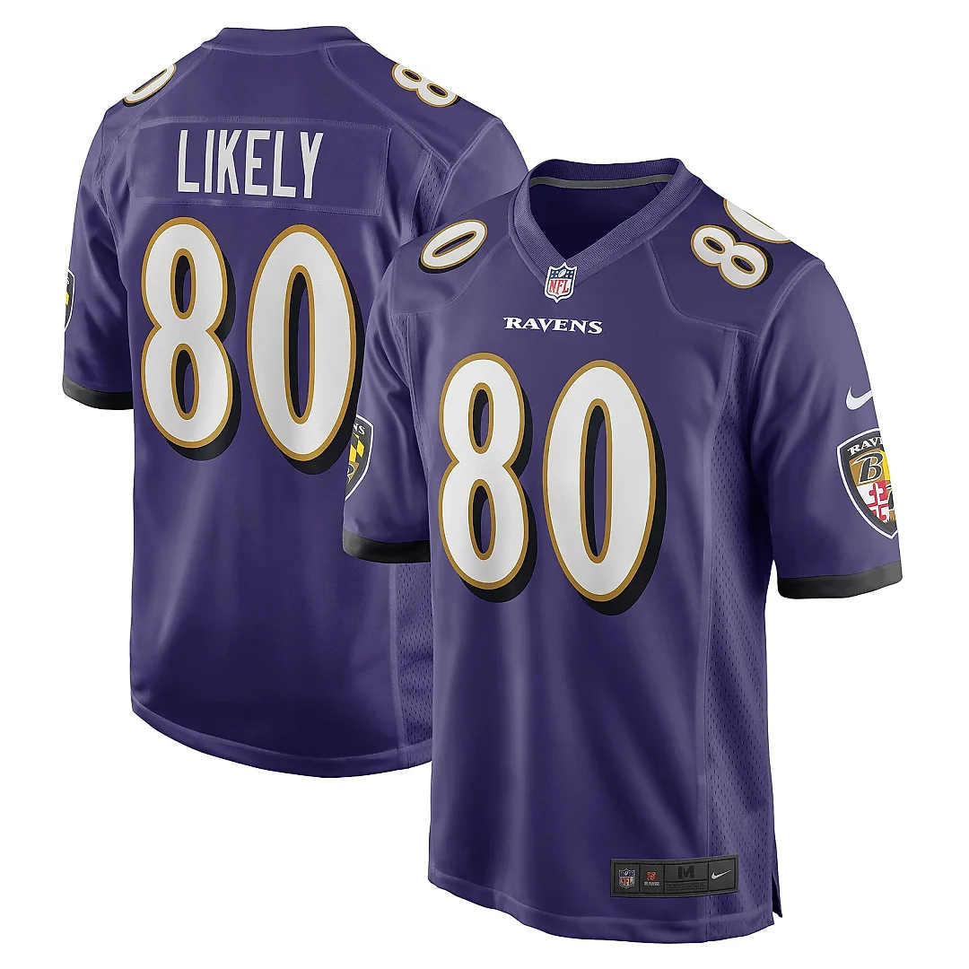Zennovawear Men's Baltimore Ravens Isaiah Likely Purple Player Game Jersey