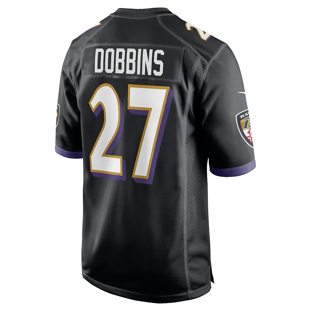 Zennovawear Men's Baltimore Ravens J.K. Dobbins Black Game Jersey