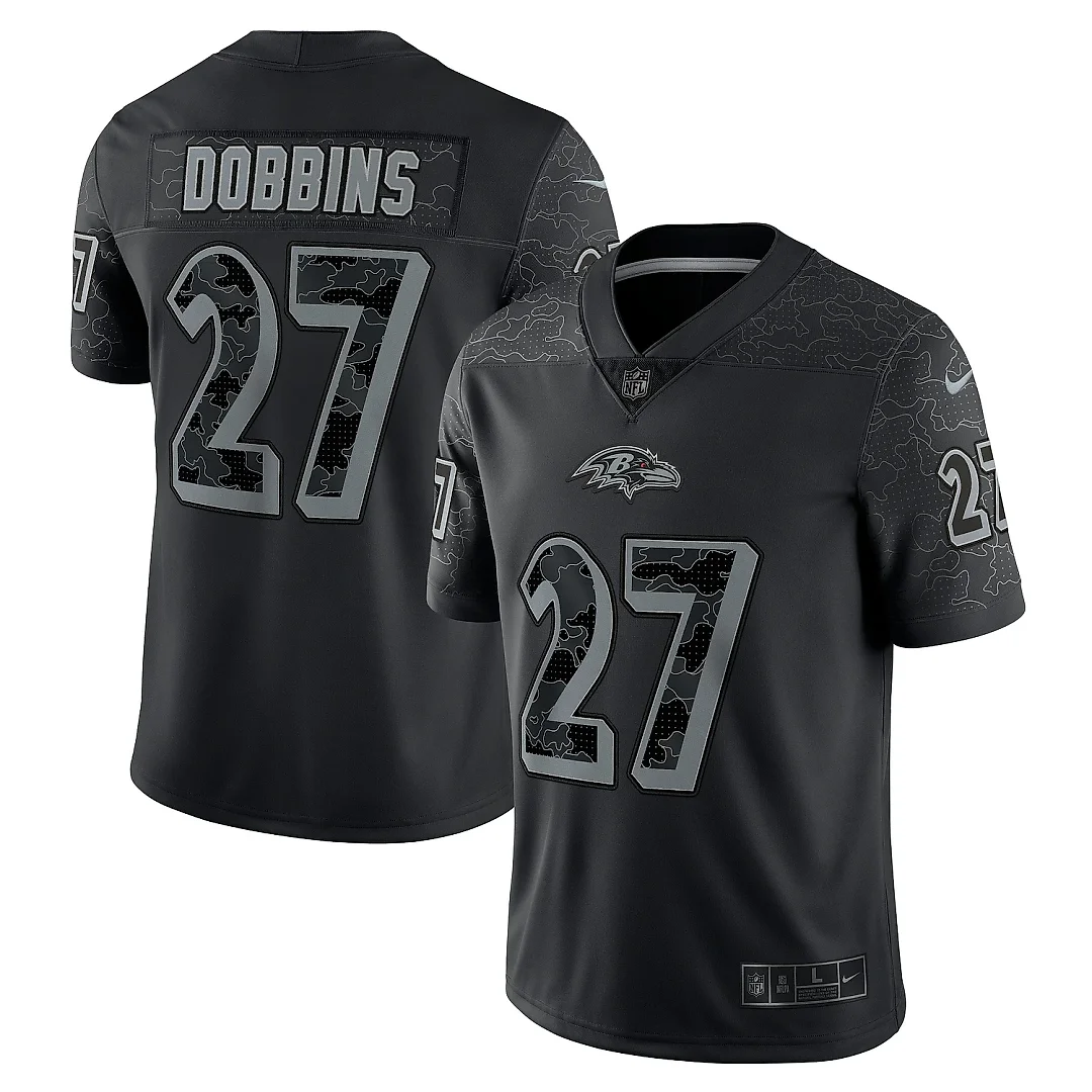 Zennovawear Men's Baltimore Ravens J.K. Dobbins Black RFLCTV Limited Jersey