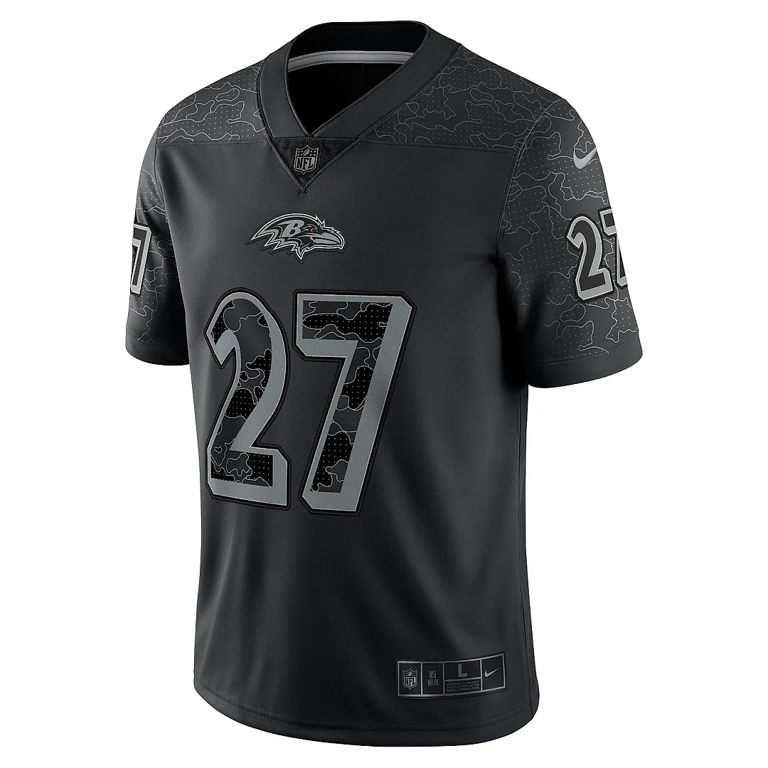 Zennovawear Men's Baltimore Ravens J.K. Dobbins Black RFLCTV Limited Jersey