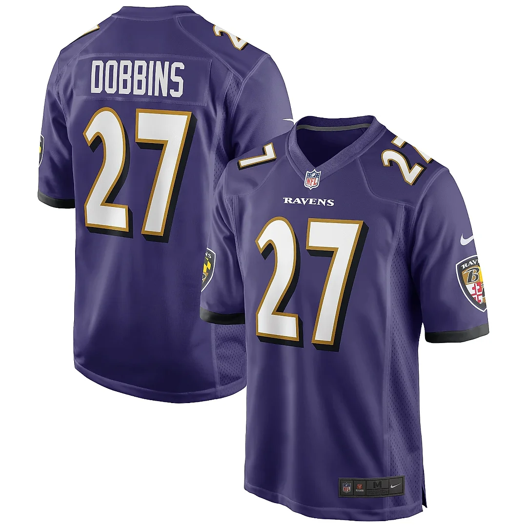 Zennovawear Men's Baltimore Ravens J.K. Dobbins Purple Game Jersey