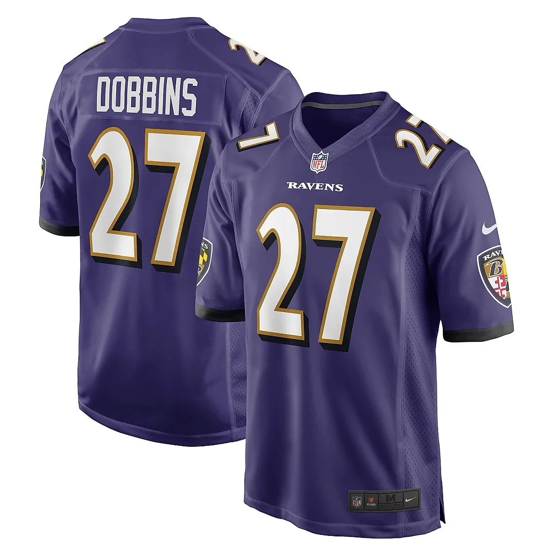 Zennovawear Men's Baltimore Ravens J.K. Dobbins Purple Game Team Jersey