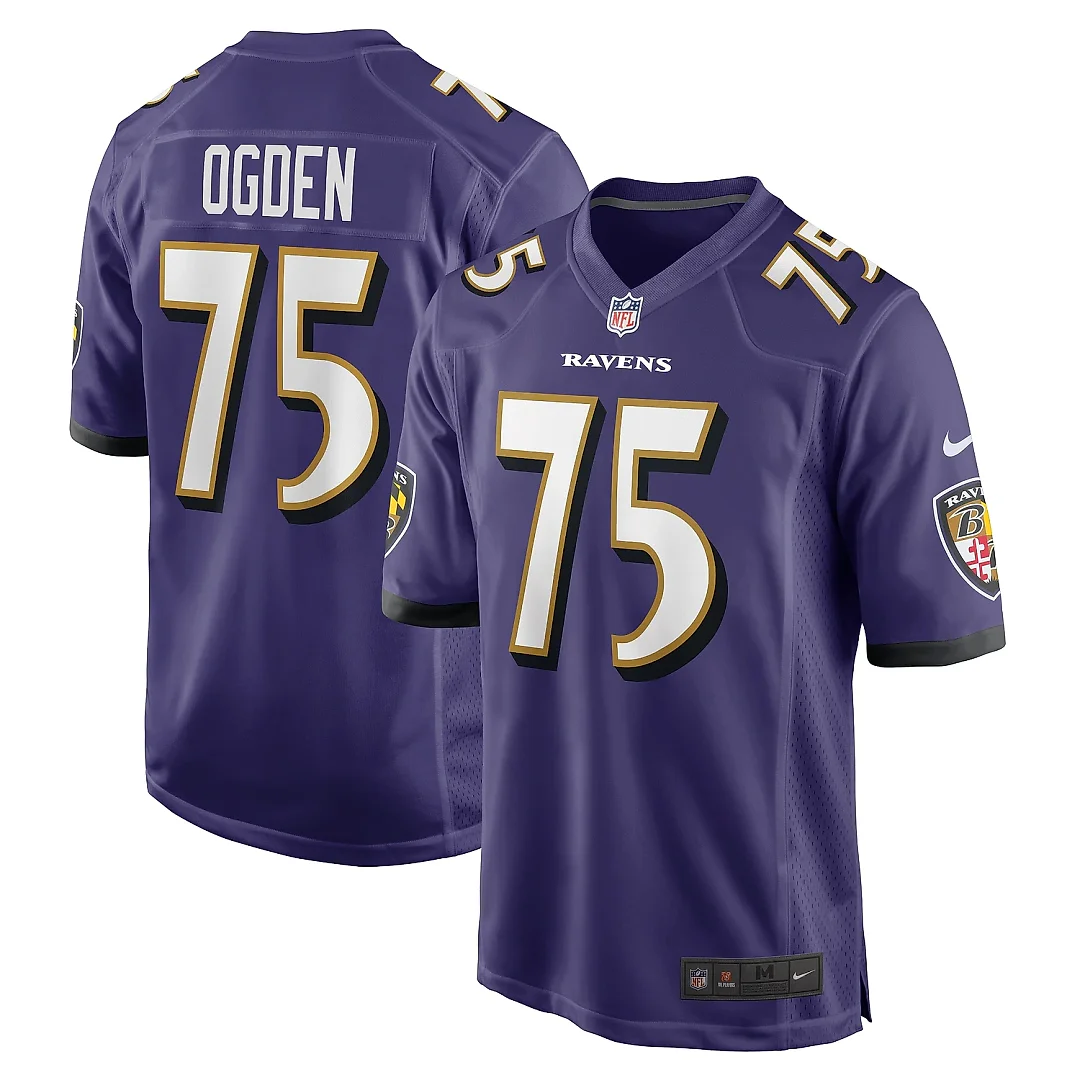 Zennovawear Men's Baltimore Ravens Jonathan Ogden Purple Retired Player Game Jersey