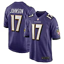 Zennovawear Men's Baltimore Ravens Josh Johnson Purple Team Game Jersey
