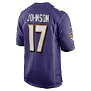 Zennovawear Men's Baltimore Ravens Josh Johnson Purple Team Game Jersey