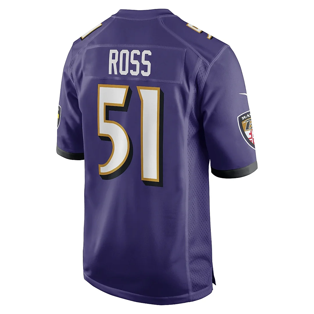 Zennovawear Men's Baltimore Ravens Josh Ross Purple Game Player Jersey