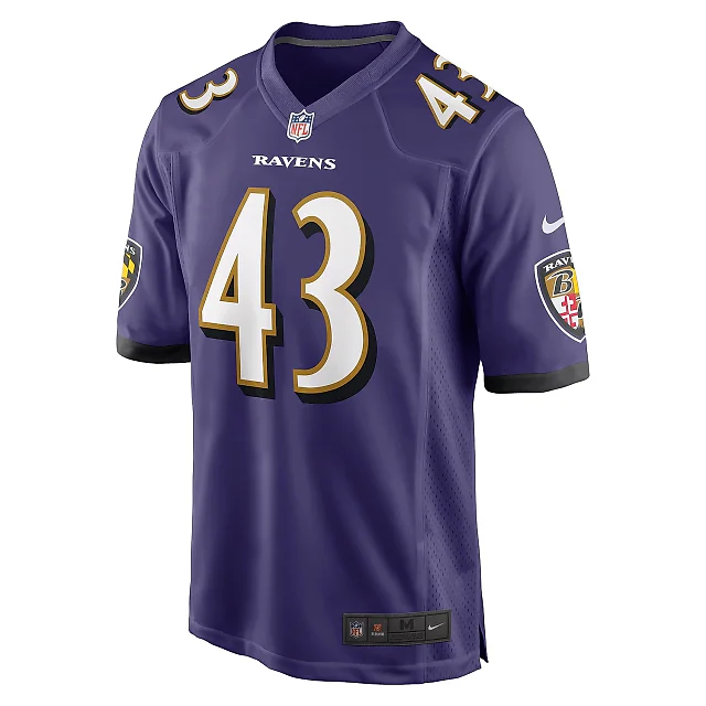 Zennovawear Men's Baltimore Ravens Justice Hill Purple Game Jersey