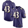 Zennovawear Men's Baltimore Ravens Justice Hill Purple Game Jersey