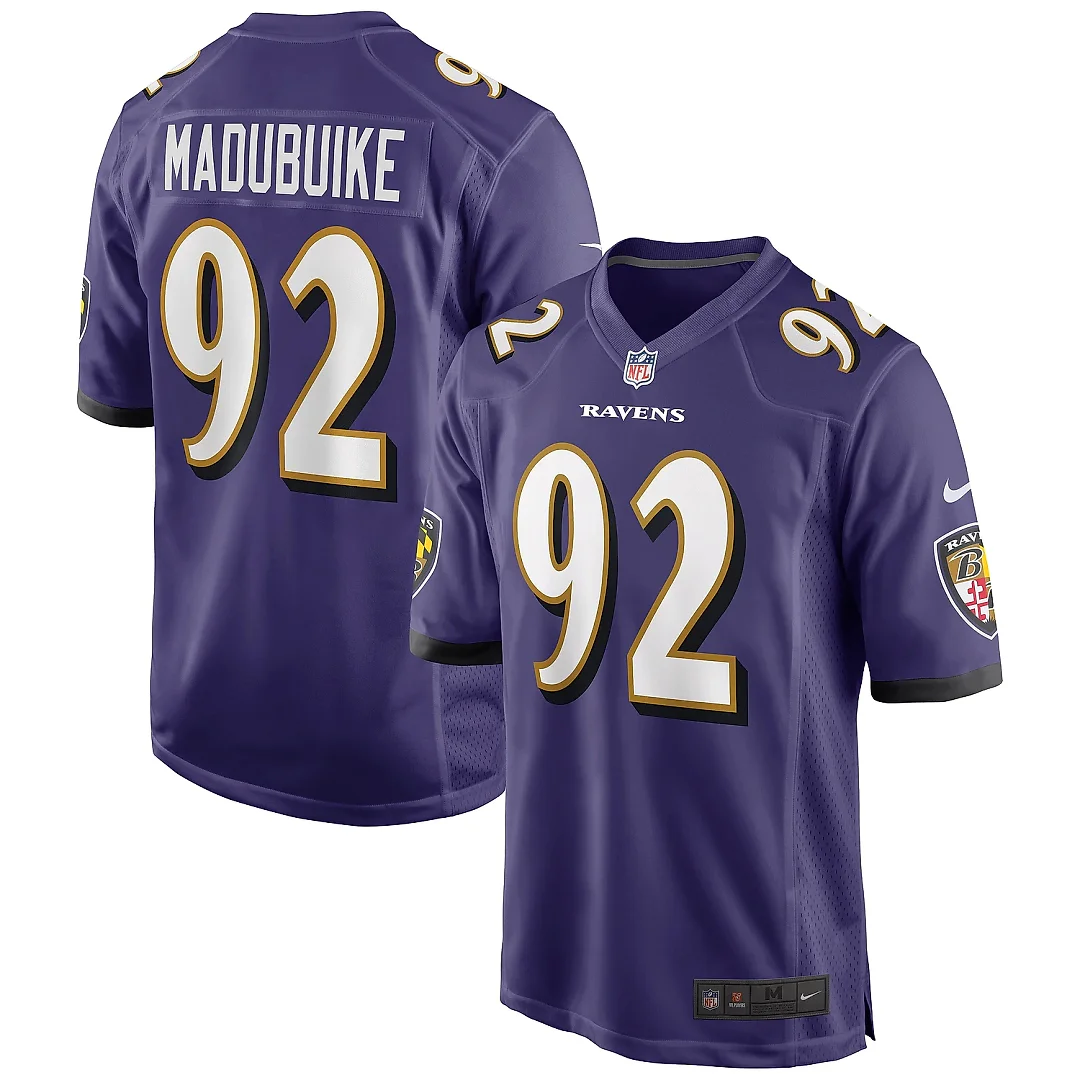 Zennovawear Men's Baltimore Ravens Justin Madubuike Purple Game Player Jersey