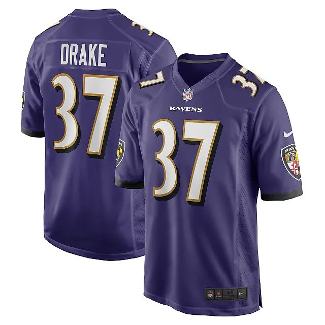 Zennovawear Men's Baltimore Ravens Kenyan Drake Purple Game Jersey