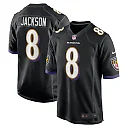 Zennovawear Men's Baltimore Ravens Lamar Jackson Black Alternate Game Jersey