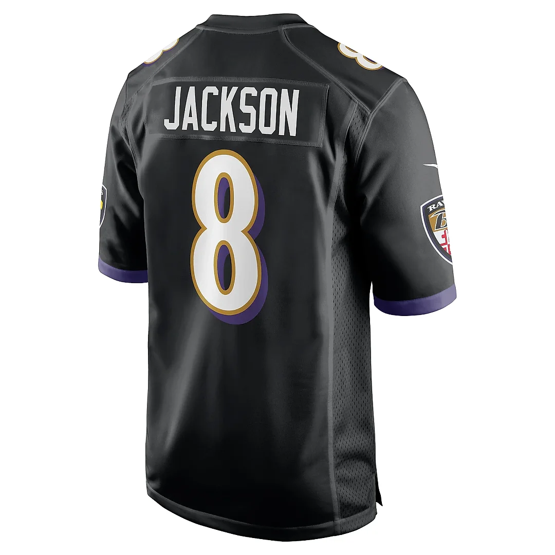 Zennovawear Men's Baltimore Ravens Lamar Jackson Black Alternate Game Jersey