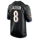 Zennovawear Men's Baltimore Ravens Lamar Jackson Black Alternate Game Jersey