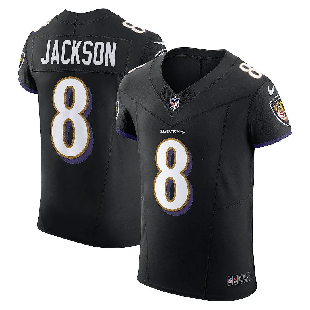 Zennovawear Men's Baltimore Ravens Lamar Jackson Black Alternate Vapor F.U.S.E. Elite Jersey