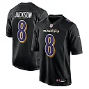 Zennovawear Men's Baltimore Ravens Lamar Jackson Black Fashion Game Jersey