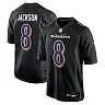 Zennovawear Men's Baltimore Ravens Lamar Jackson Black Fashion Game Jersey