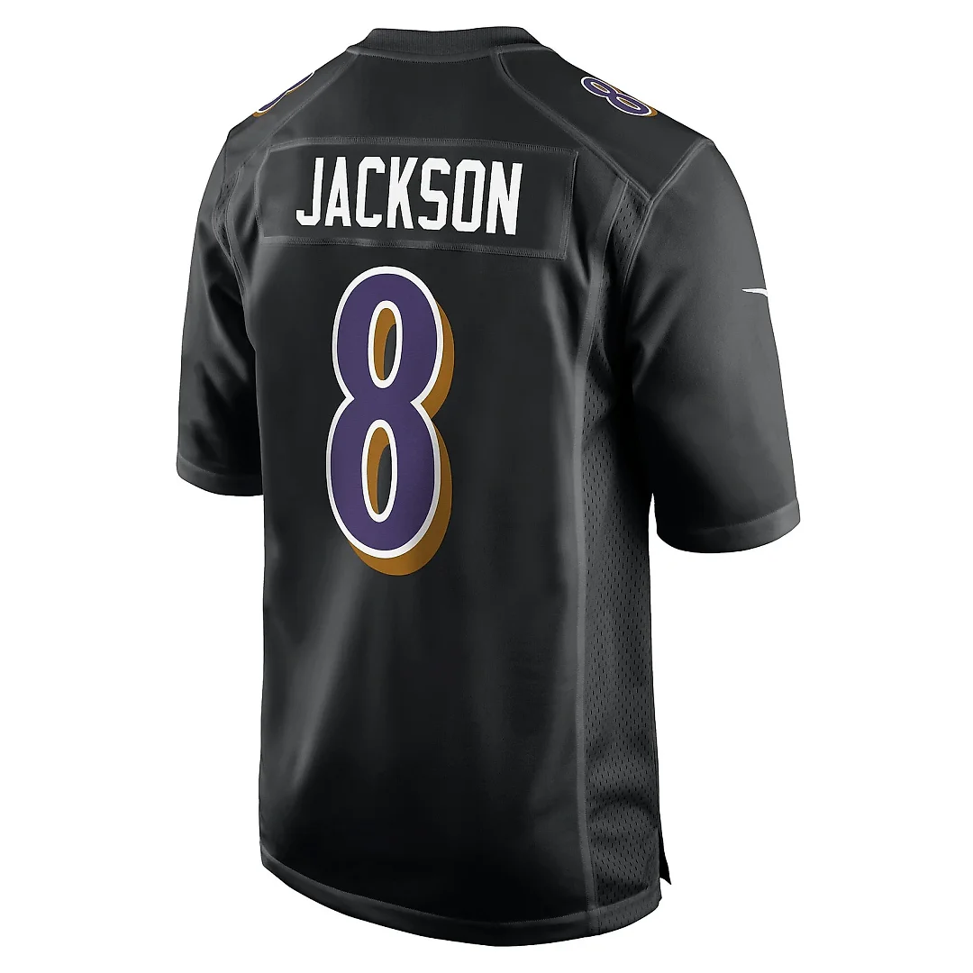 Zennovawear Men's Baltimore Ravens Lamar Jackson Carbon Black Fashion Jersey