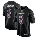 Zennovawear Men's Baltimore Ravens Lamar Jackson Carbon Black Fashion Jersey