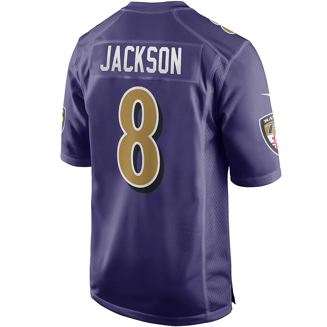 Zennovawear Men's Baltimore Ravens Lamar Jackson Purple Alternate Game Jersey