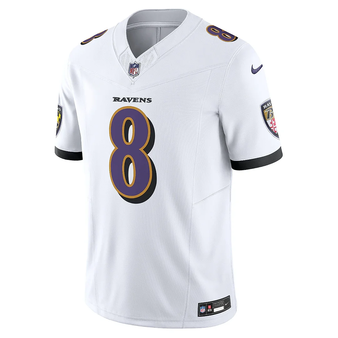 Zennovawear Men's Baltimore Ravens Lamar Jackson White Vapor F.U.S.E. Limited Jersey
