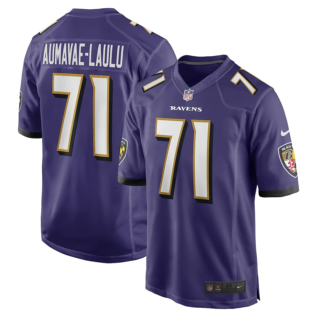Zennovawear Men's Baltimore Ravens Malaesala Aumavae-Laulu Purple Team Game Jersey