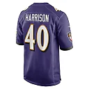 Zennovawear Men's Baltimore Ravens Malik Harrison Purple Game Jersey