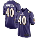 Zennovawear Men's Baltimore Ravens Malik Harrison Purple Game Jersey