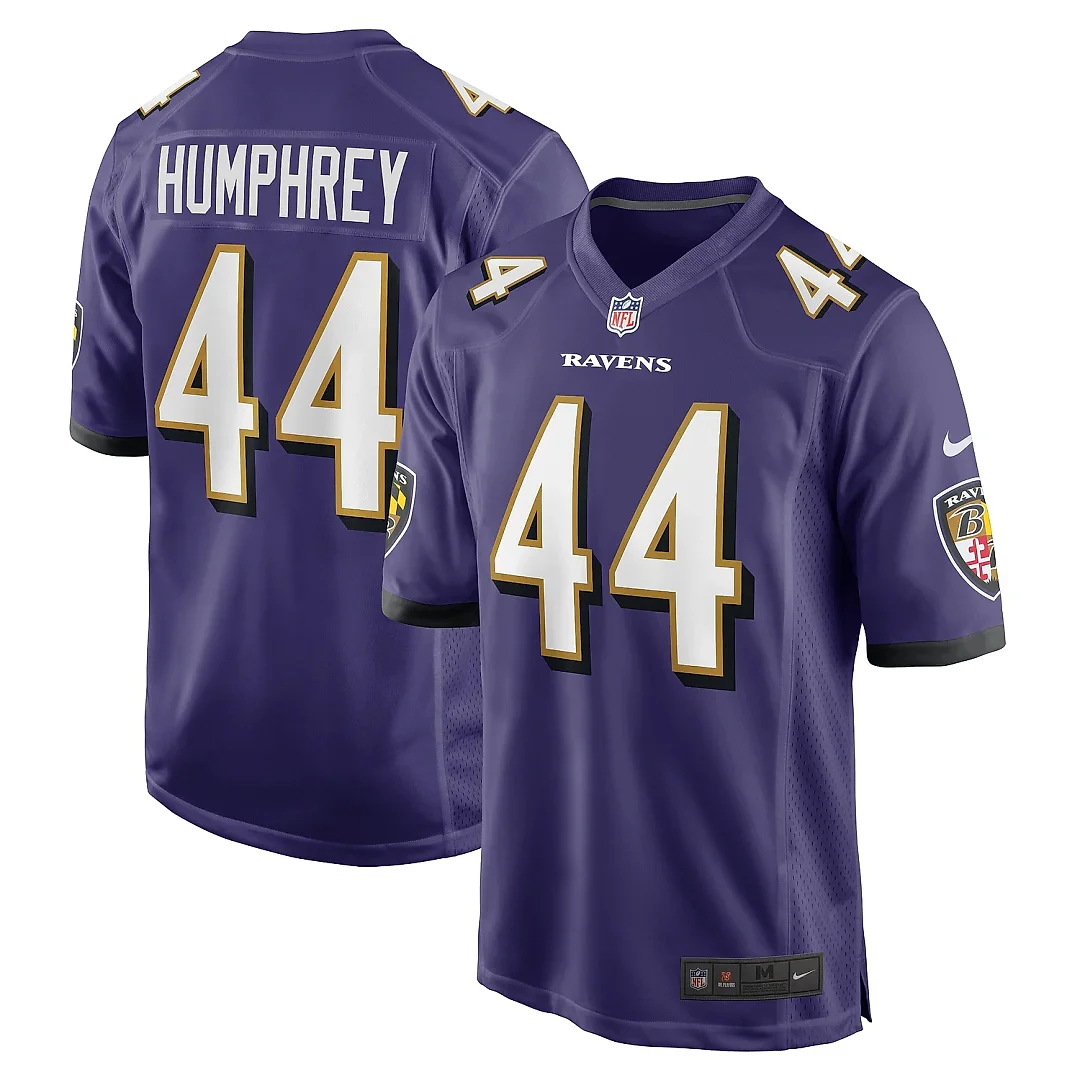 Zennovawear Men's Baltimore Ravens Marlon Humphrey Purple Game Team Jersey