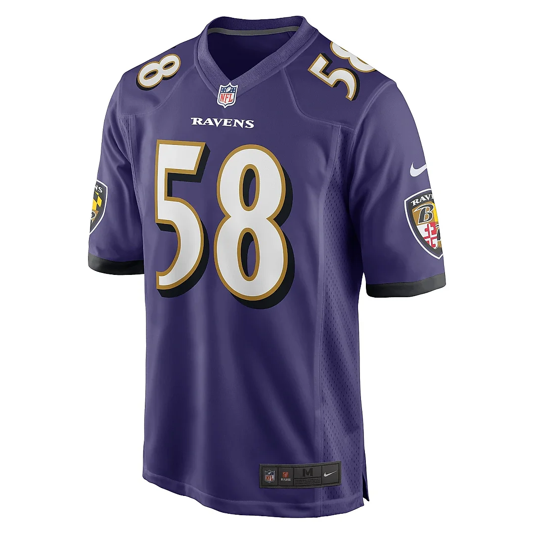 Zennovawear Men's Baltimore Ravens Michael Pierce Purple Game Jersey