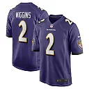 Zennovawear Men's Baltimore Ravens Nate Wiggins Purple Player Game Jersey
