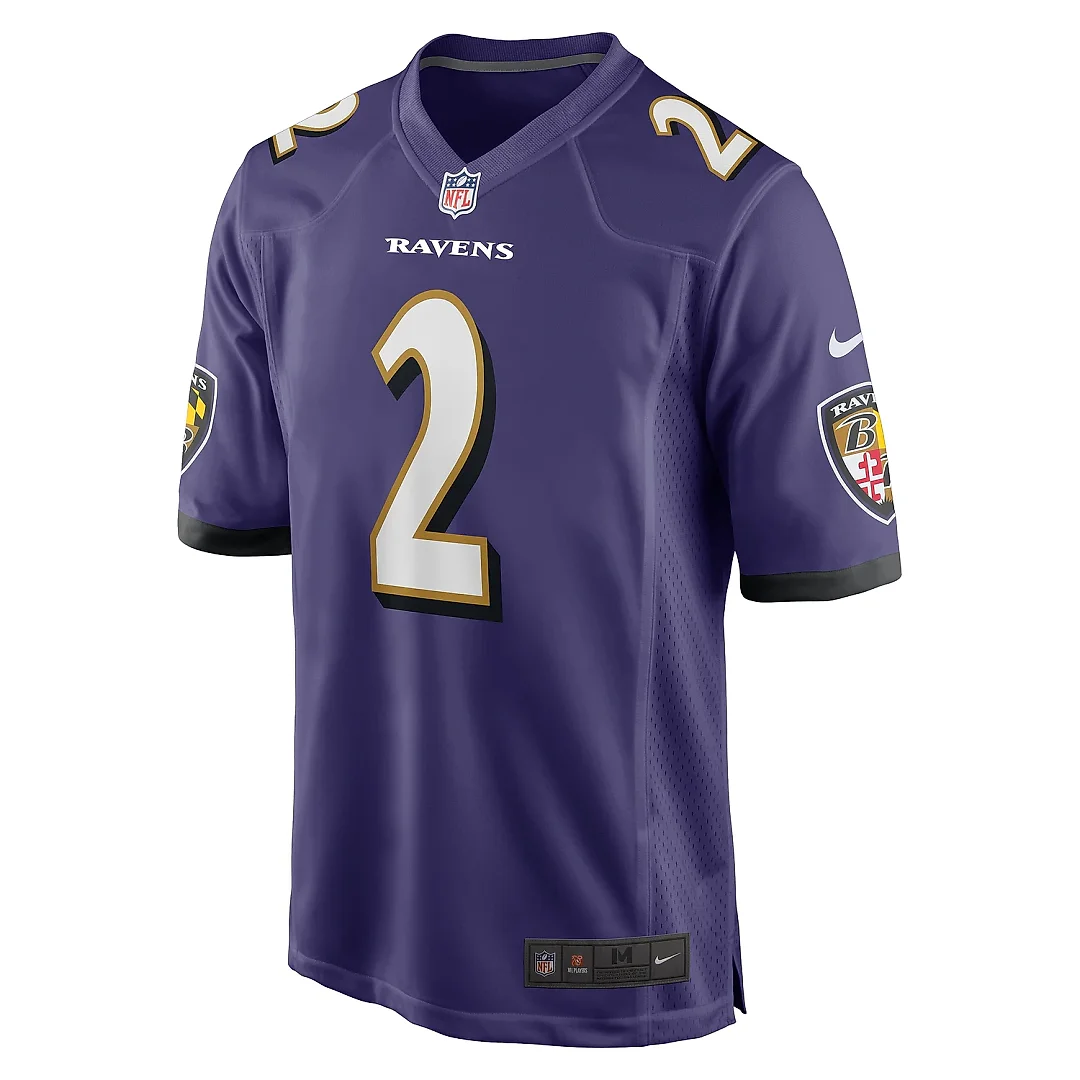 Zennovawear Men's Baltimore Ravens Nate Wiggins Purple Player Game Jersey
