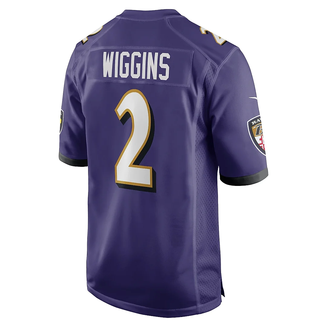 Zennovawear Men's Baltimore Ravens Nate Wiggins Purple Player Game Jersey