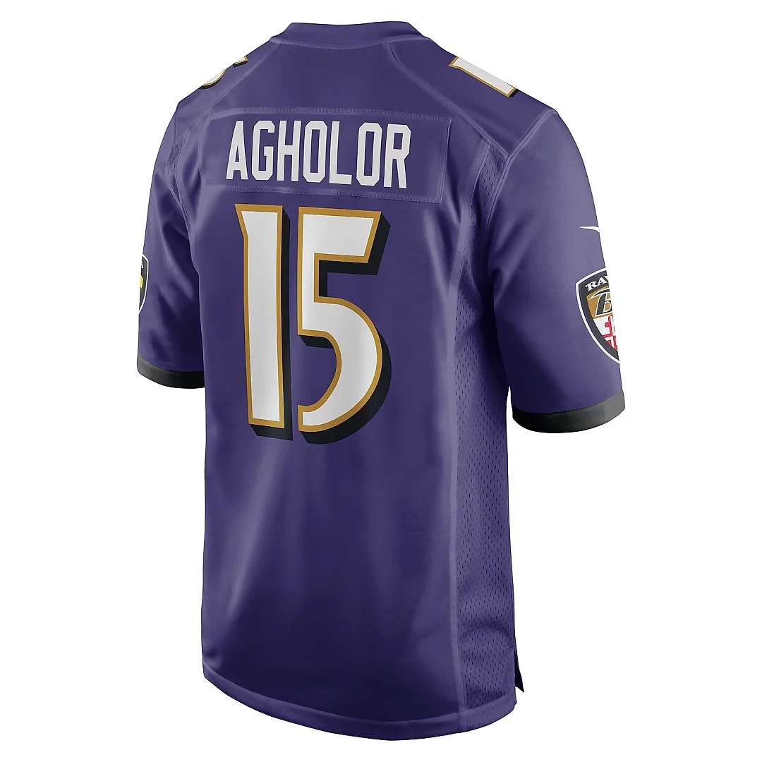 Zennovawear Men's Baltimore Ravens Nelson Agholor Purple Game Jersey
