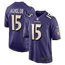 Zennovawear Men's Baltimore Ravens Nelson Agholor Purple Game Jersey