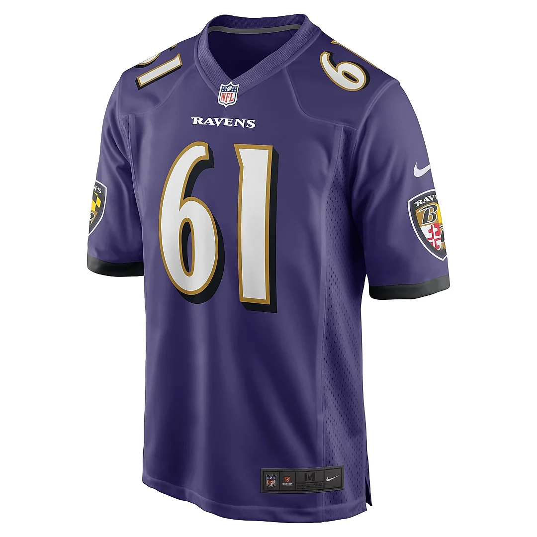 Zennovawear Men's Baltimore Ravens Nick Samac Purple Team Game Jersey