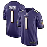 Zennovawear Men's Baltimore Ravens Number 1 Groom Purple Game Jersey