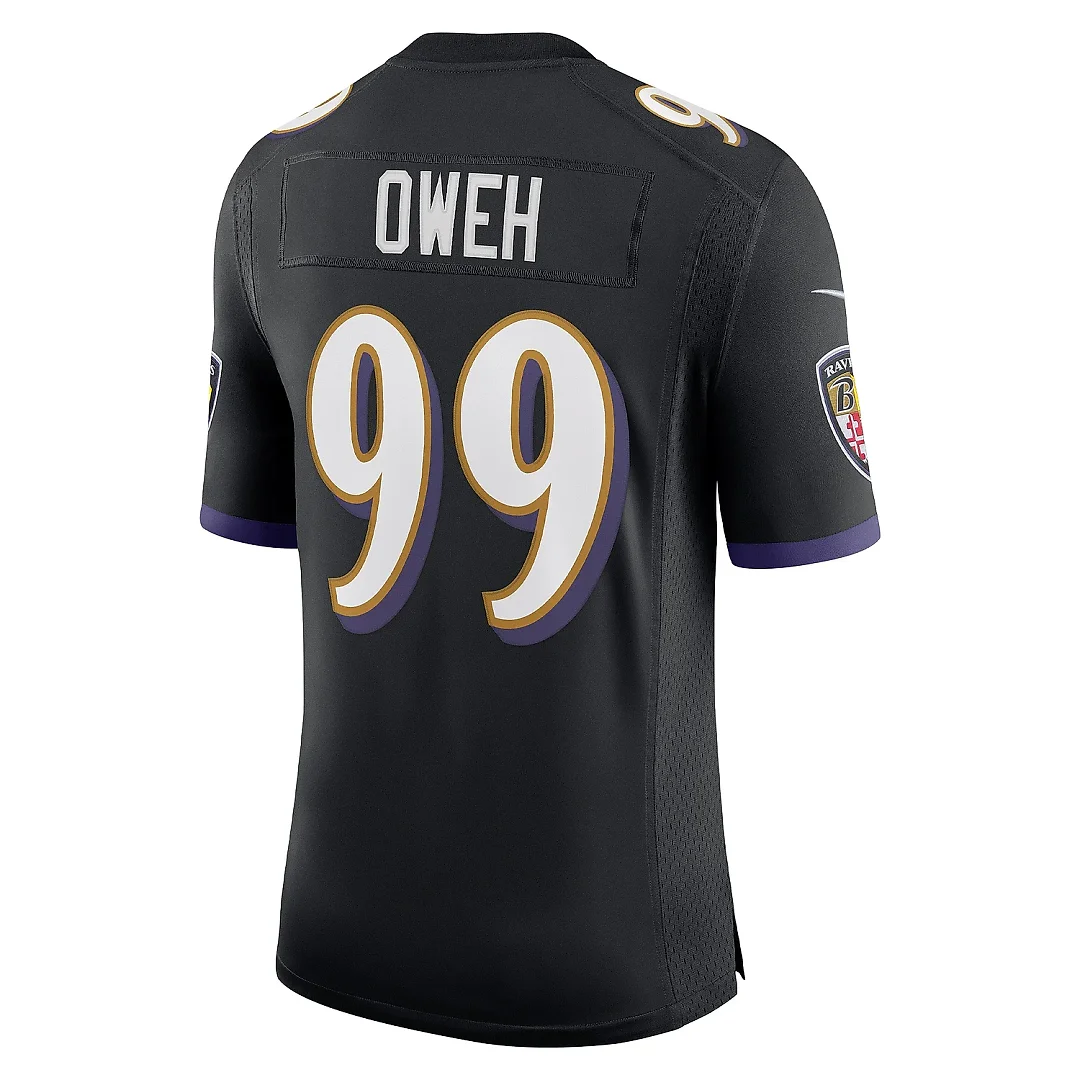 Zennovawear Men's Baltimore Ravens Odafe Oweh Black Vapor Limited Jersey