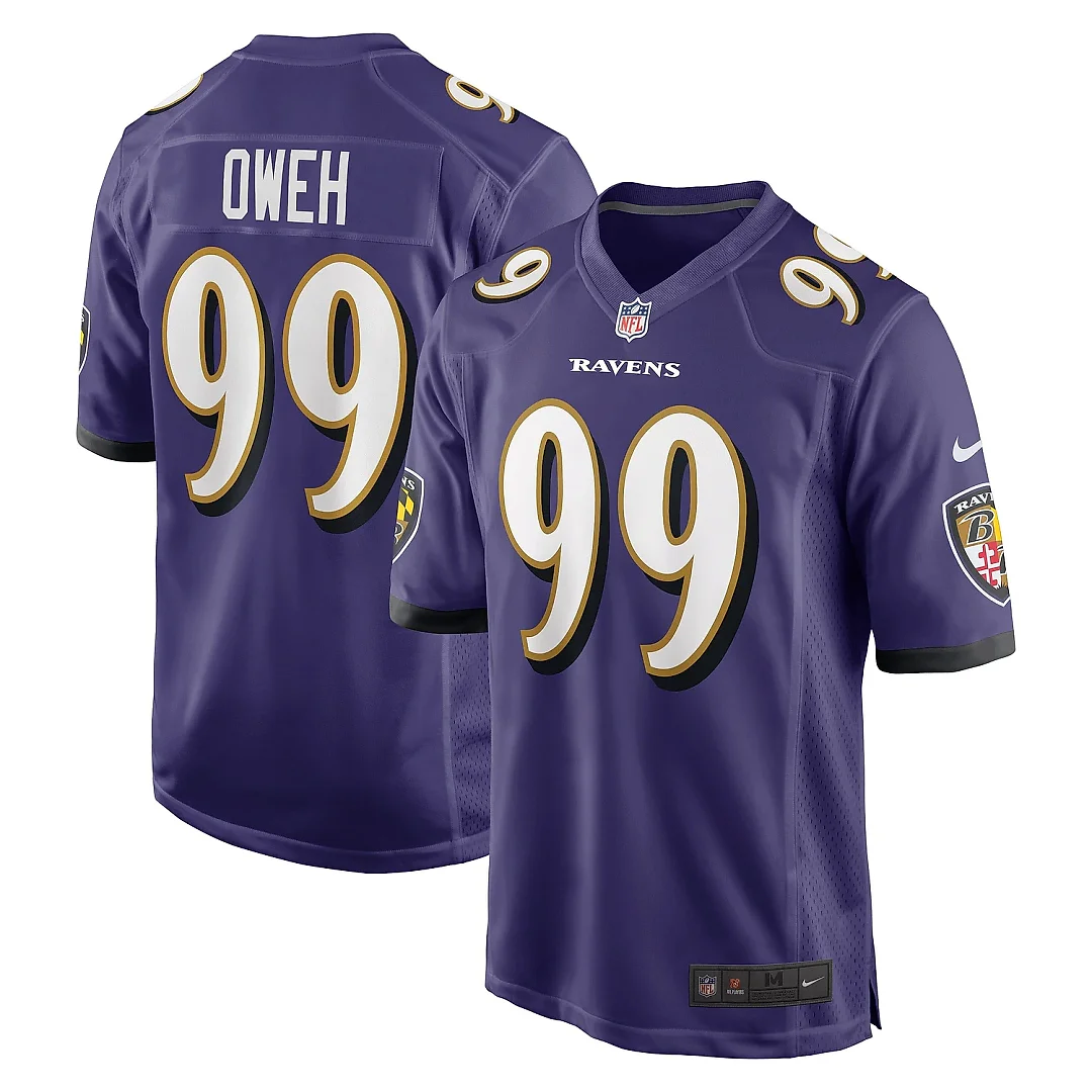 Zennovawear Men's Baltimore Ravens Odafe Oweh Purple Game Jersey