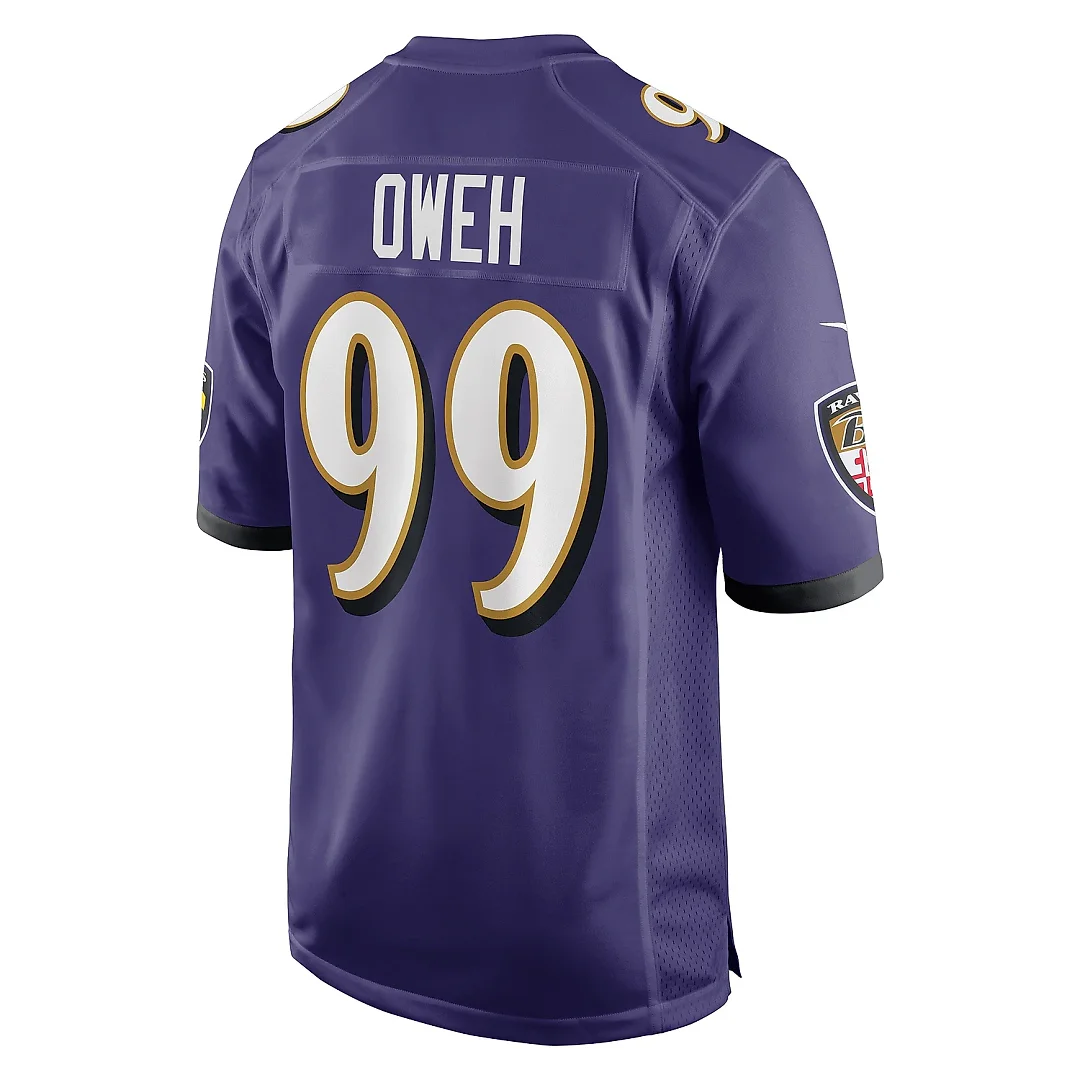 Zennovawear Men's Baltimore Ravens Odafe Oweh Purple Game Jersey